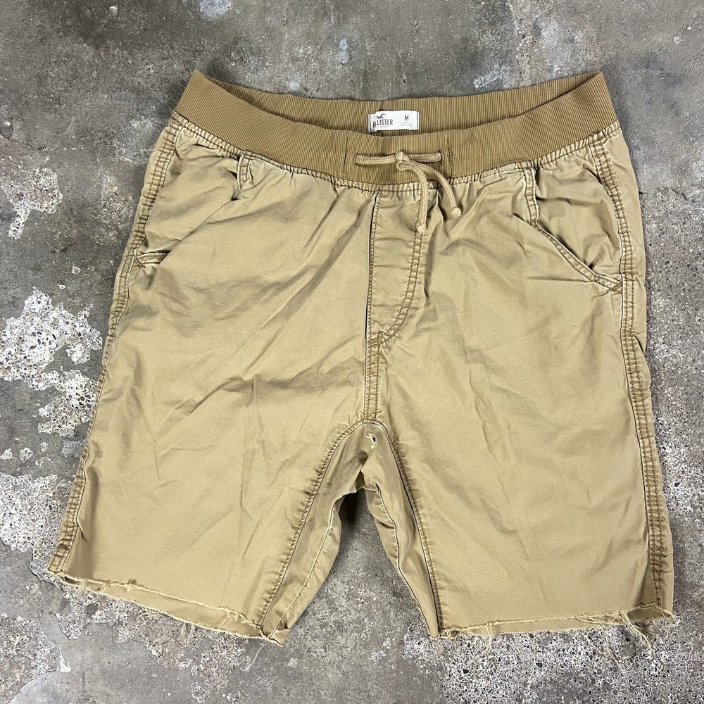 Vintage Y2K Hollister Chino Shorts Size Medium Beige Drawstring Adjustable Khaki